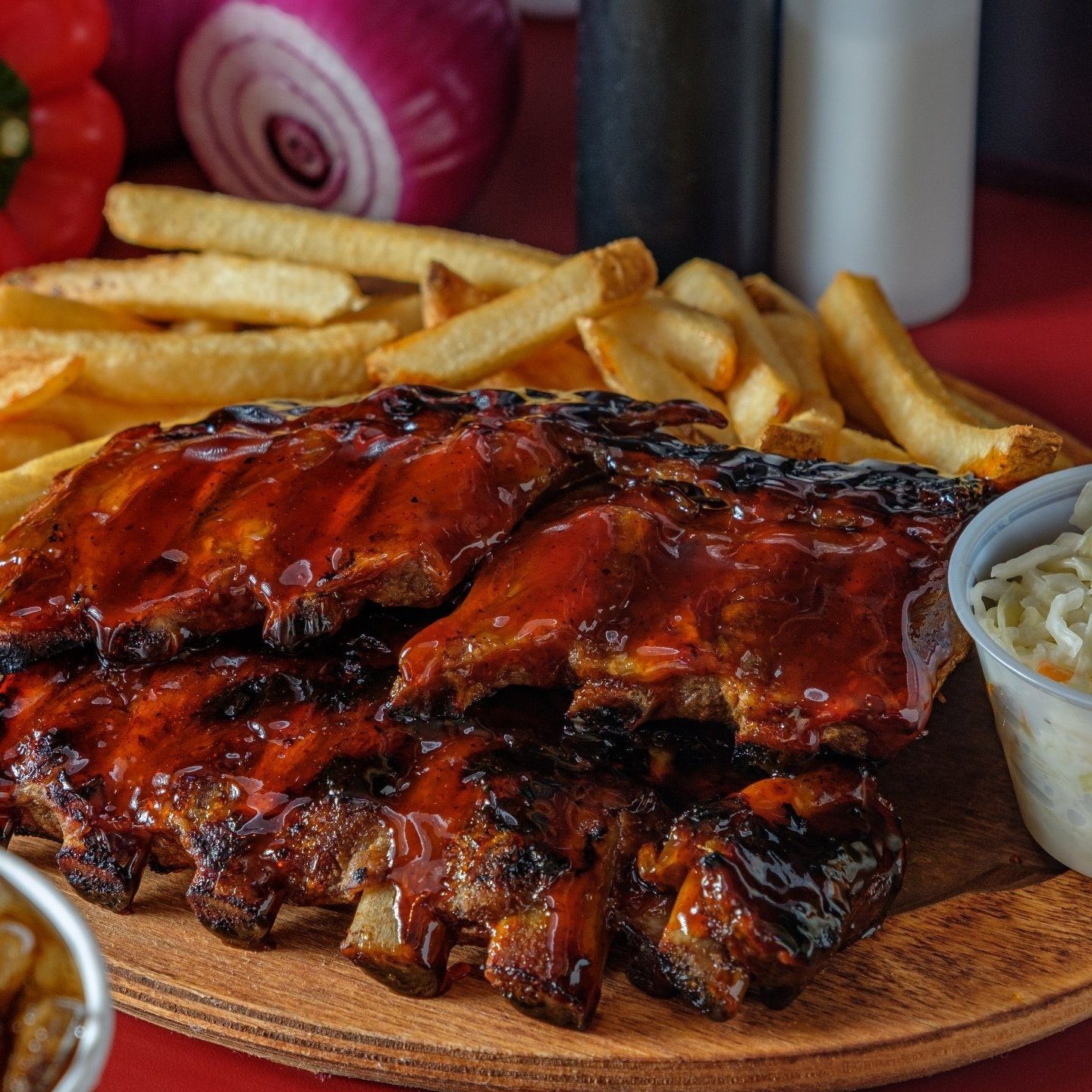 2 Racks Baby Back Ribs.