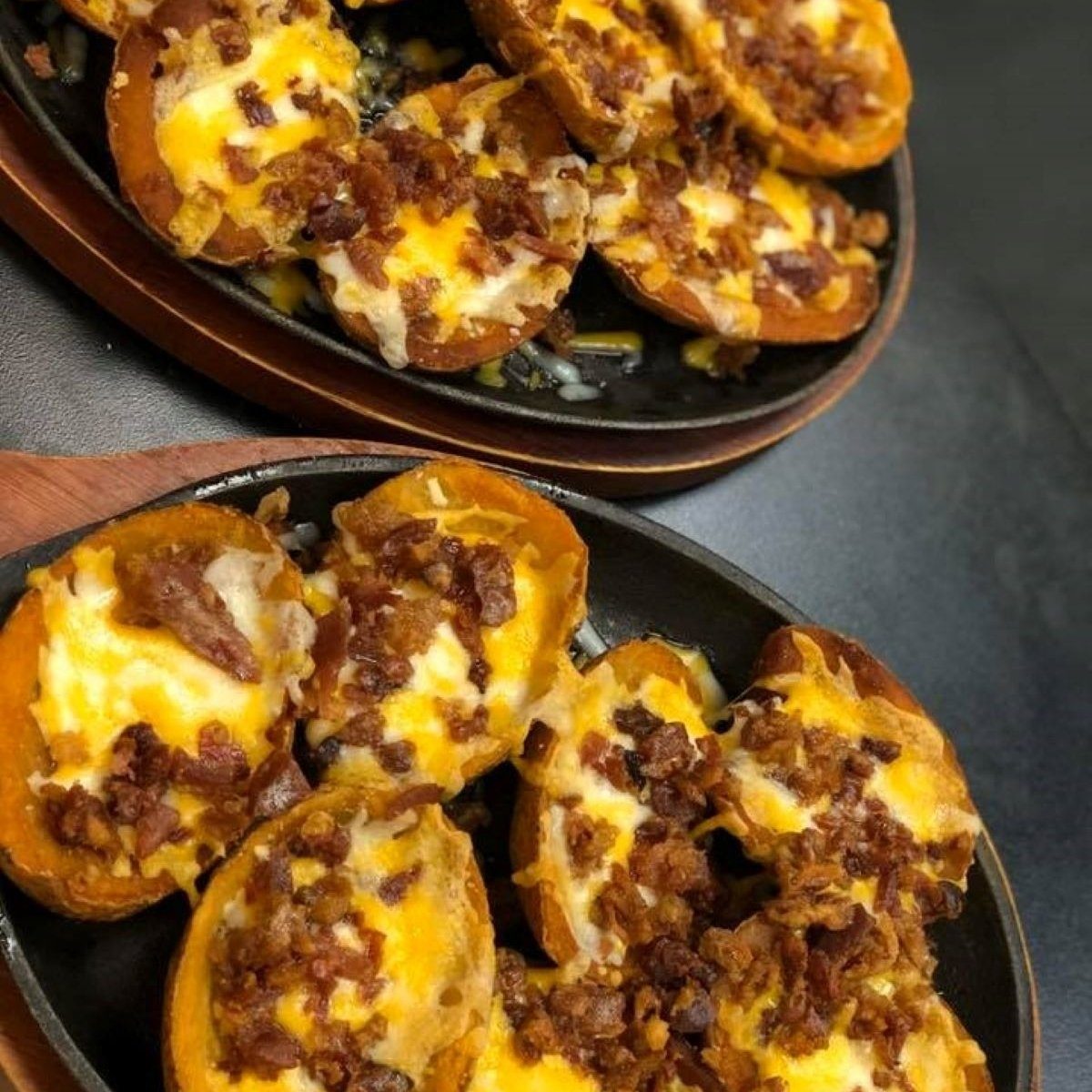 Potato Skins W/ Cheese & Bacon.