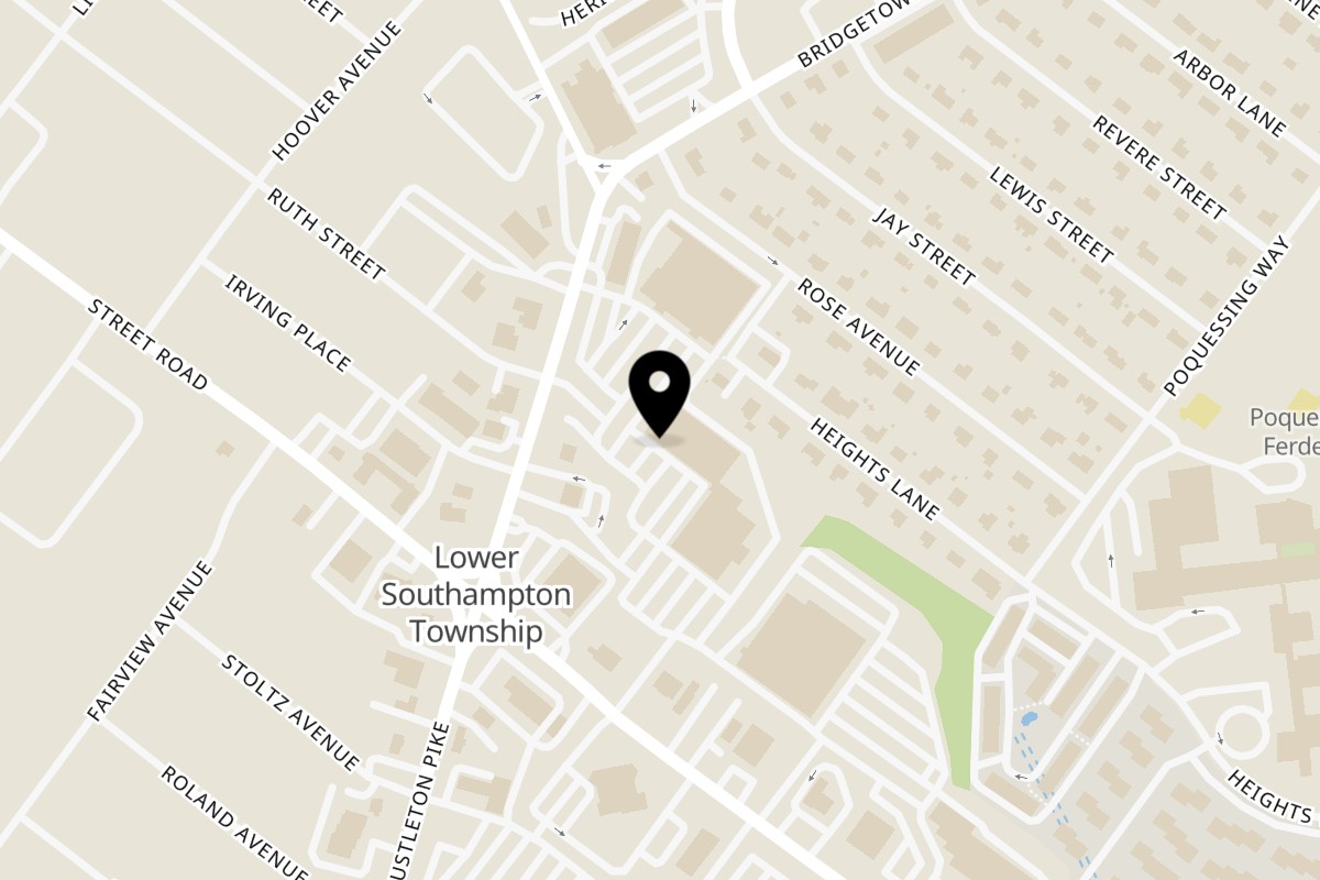 Map showing the location of Wings To Go Feasterville on 1045 Bustleton Pike in Feasterville